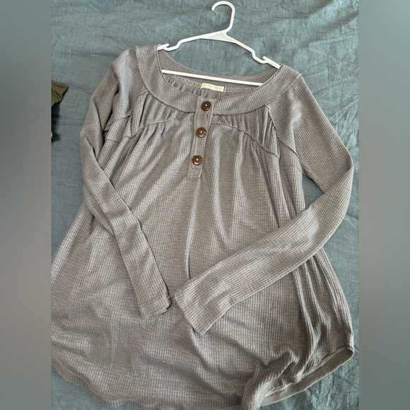 We The Free Light Weight Long Sleeve Waffle Knit Tunic Top Like New Medium - Picture 9 of 9